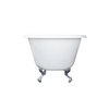 Aqua Eden Clawfoot Bathtubs, 48 L, 30.18 W, White/Polished Chrome, Cast Iron VCT3D483018NT1